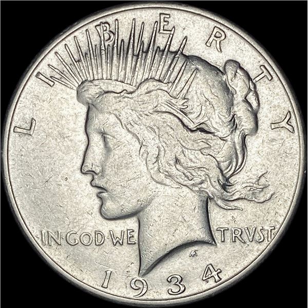 1934-S Silver Peace Dollar NEARLY  UNCIRCULATED
