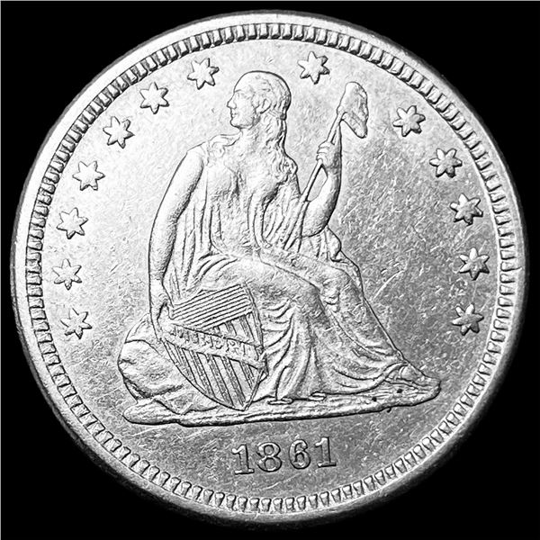 1861 Seated Liberty Quarter CLOSELY  UNCIRCULATED
