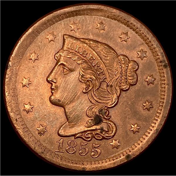 1855 Braided Hair Large Cent HIGH GRADE