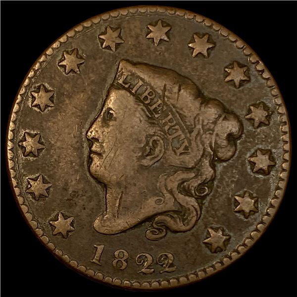 1822 Coronet Head Large Cent NICELY  CIRCULATED