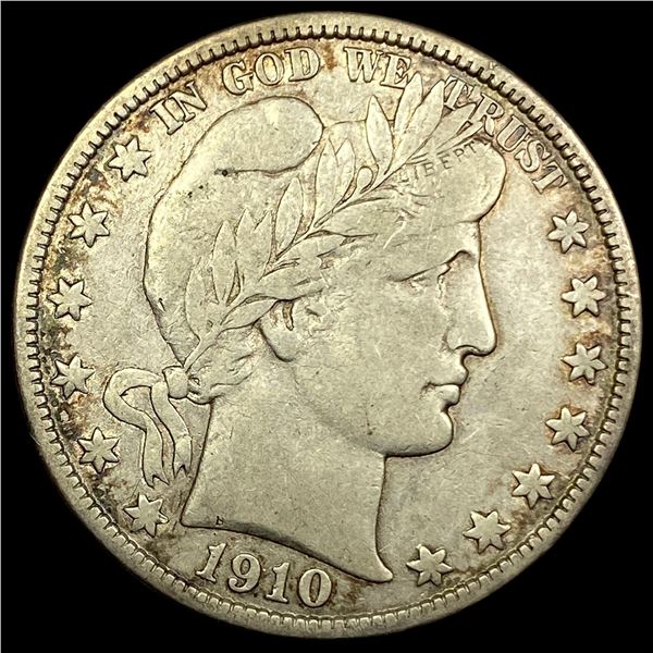 1910-S Silver Barber Half Dollar LIGHTLY  CIRCULATED