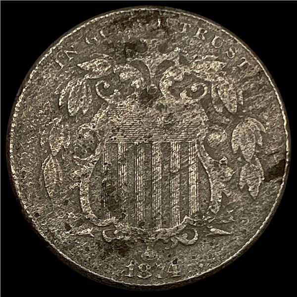 1874 Shield Nickel NICELY CIRCULATED