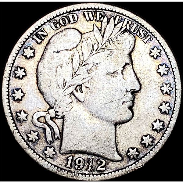 1912-S Silver Barber Half Dollar NICELY  CIRCULATED