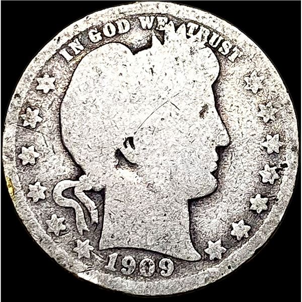 1909-O Silver Barber Quarter NICELY  CIRCULATED