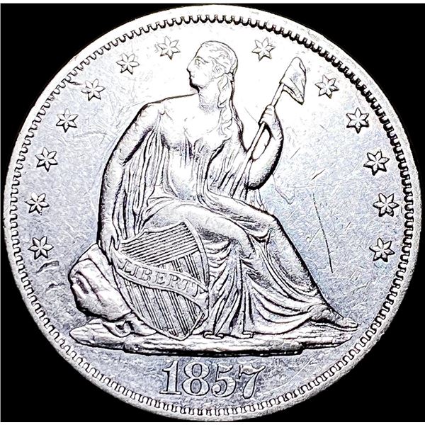 1857 Seated Liberty Half Dollar CLOSELY  UNCIRCULATED