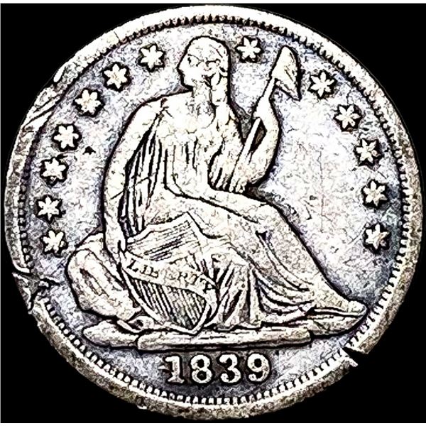 1839 Seated Liberty Half Dime LIGHTLY  CIRCULATED