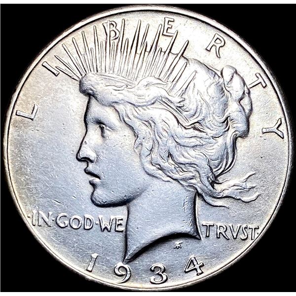 1934-S Silver Peace Dollar NEARLY  UNCIRCULATED