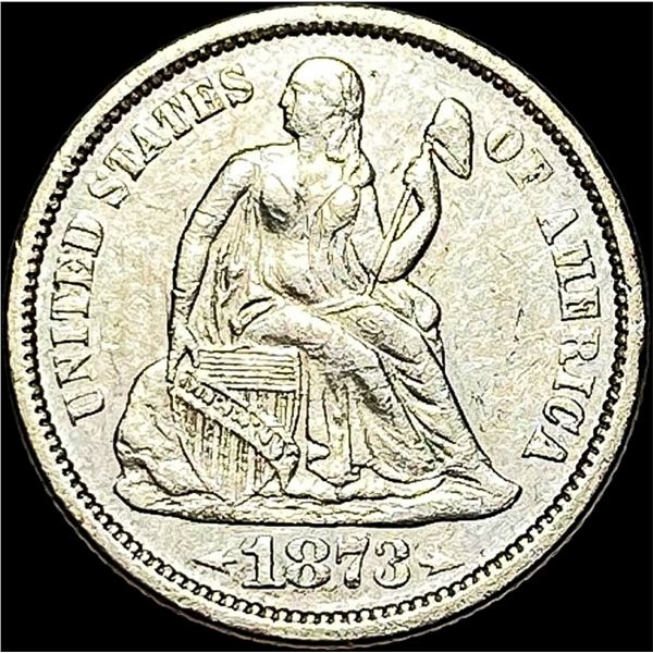1873 Seated Liberty Dime ABOUT UNCIRCULATED