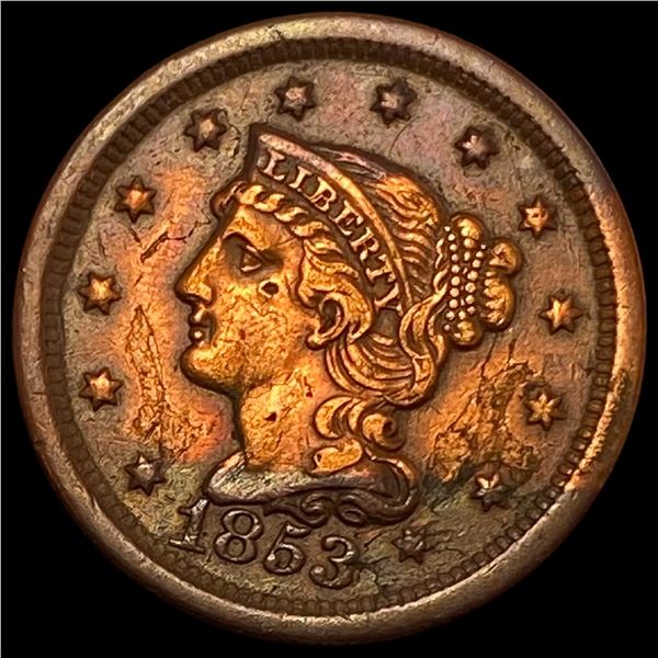 1853 Braided Hair Large Cent CLOSELY  UNCIRCULATED