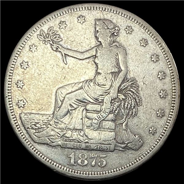 1875-CC Silver Trade Dollar LIGHTLY  CIRCULATED