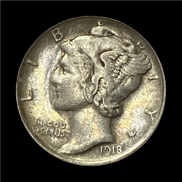 1918 Silver Mercury Dime LIGHTLY CIRCULATED