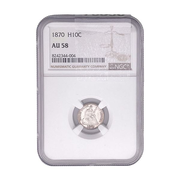 1870 Seated Liberty Half Dime NGC AU58