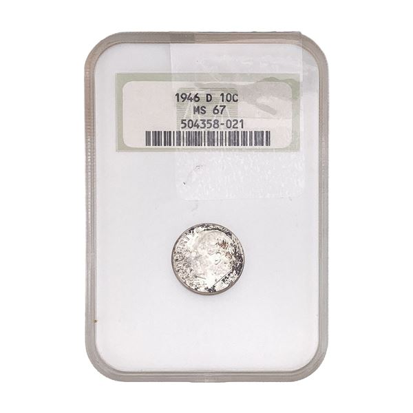 1946-D Roosevelt Dime NGC MS67