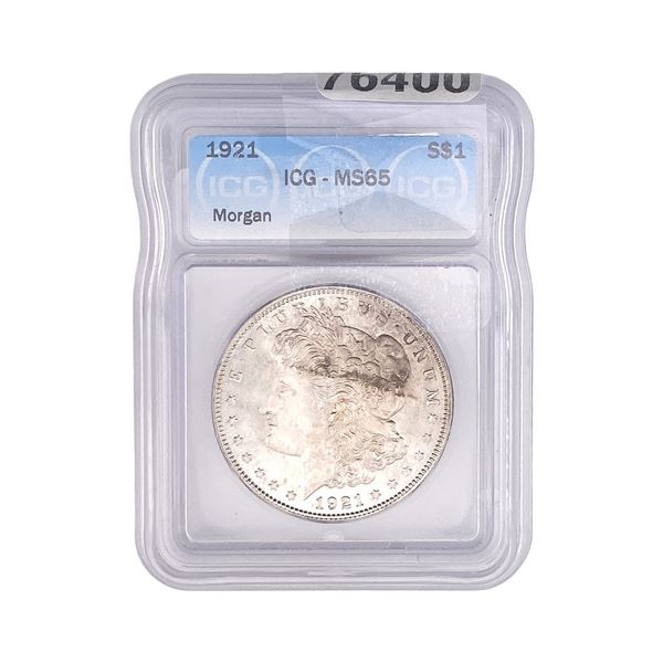 1921 Morgan Silver Dollar ICG MS65