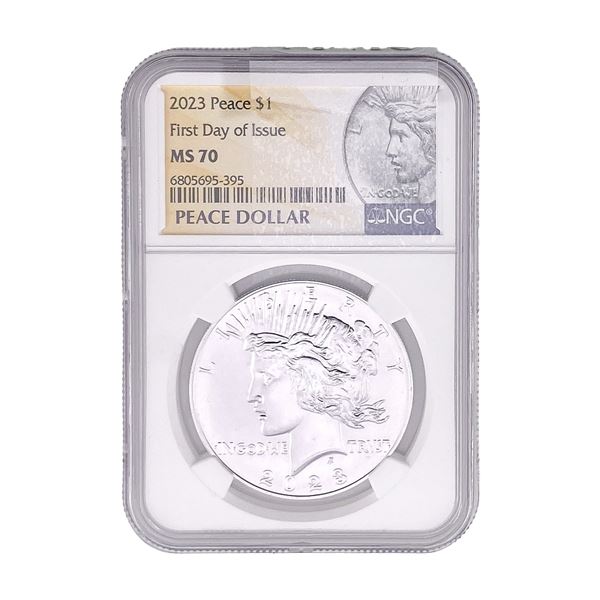 2023 Silver Peace Dollar NGC MS70 First Day of Issue
