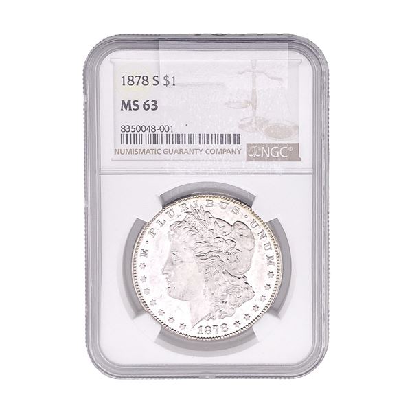 1878-S Morgan Silver Dollar NGC MS63