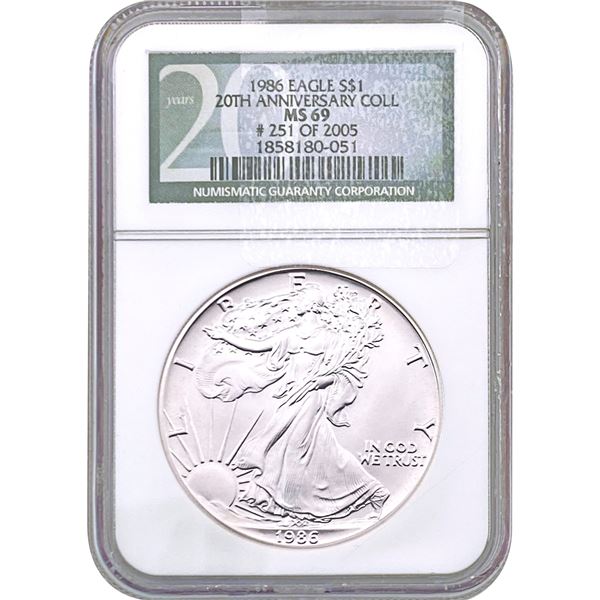 1986 Silver Eagle NGC MS69