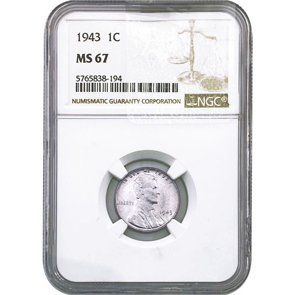 1943 Wheat Cent NGC MS67