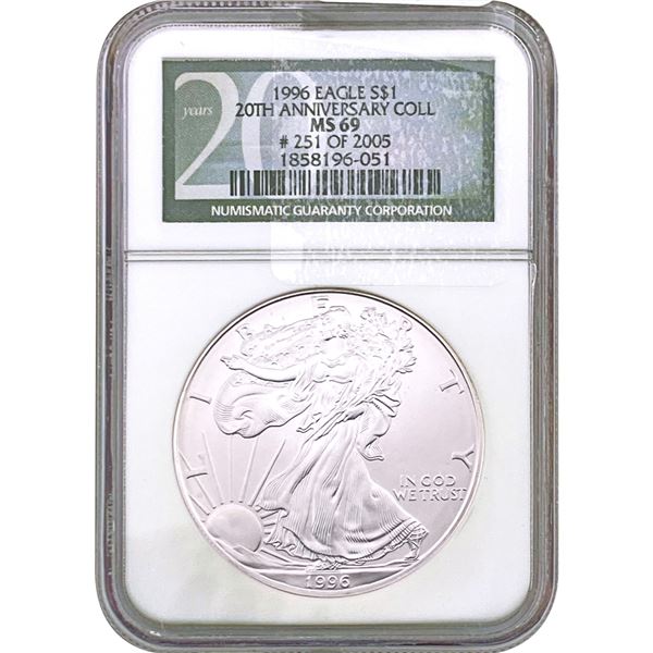 1996 Silver Eagle NGC MS69
