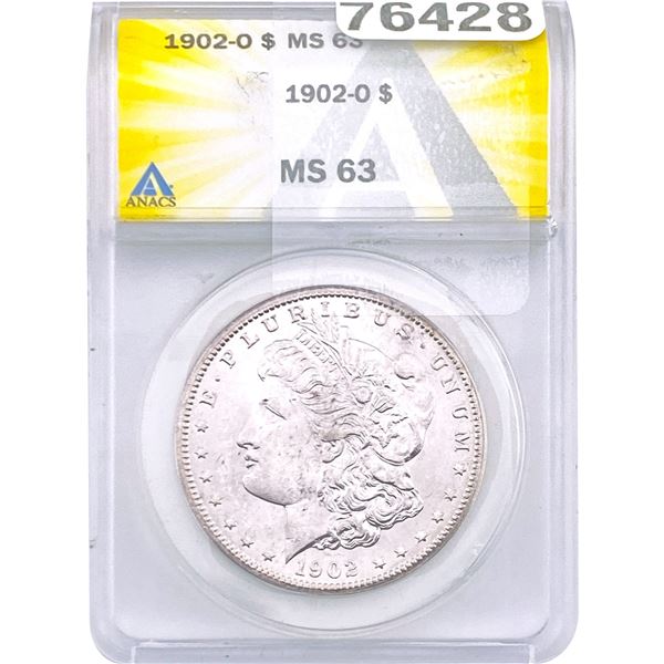 1902-O Morgan Silver Dollar ANACS MS63