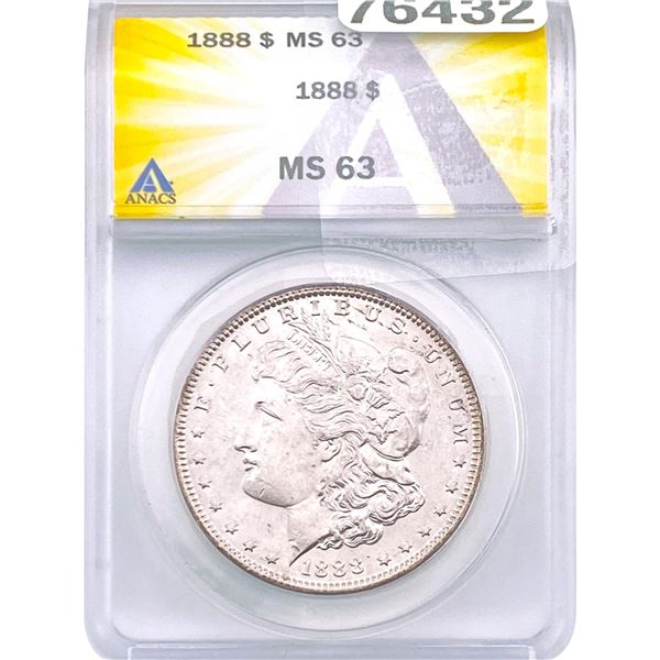 1888 Morgan Silver Dollar ANACS MS63