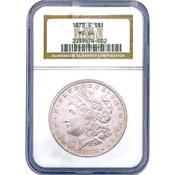 1878-S Morgan Silver Dollar NGC MS64