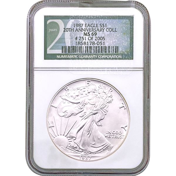 1987 Silver Eagle NGC MS69