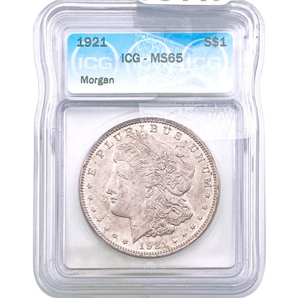 1921 Morgan Silver Dollar ICG MS65