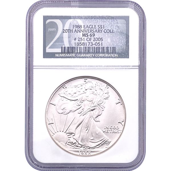 1988 Silver Eagle NGC MS69