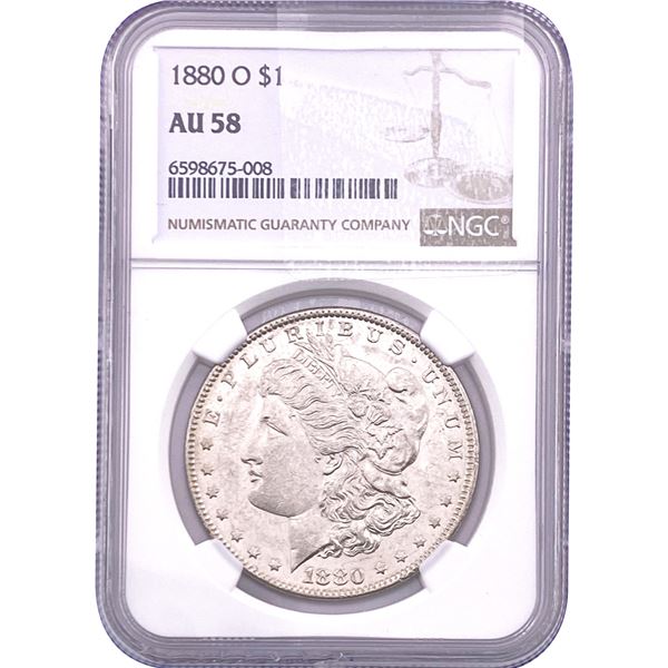 1880-O Morgan Silver Dollar NGC AU58