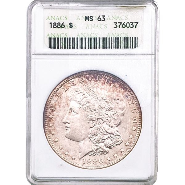 1886 Morgan Silver Dollar ANACS MS63