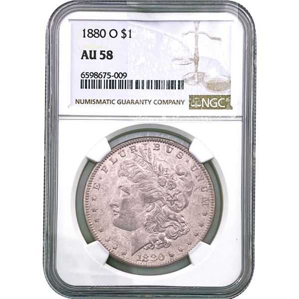 1880-O Morgan Silver Dollar NGC AU58