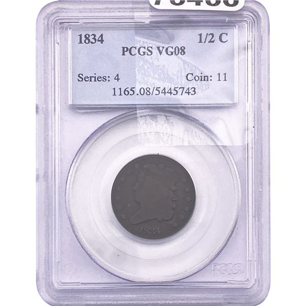 1834 Classic Head Half Cent PCGS VG08