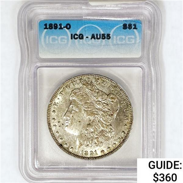 1891-O Morgan Silver Dollar ICG AU55