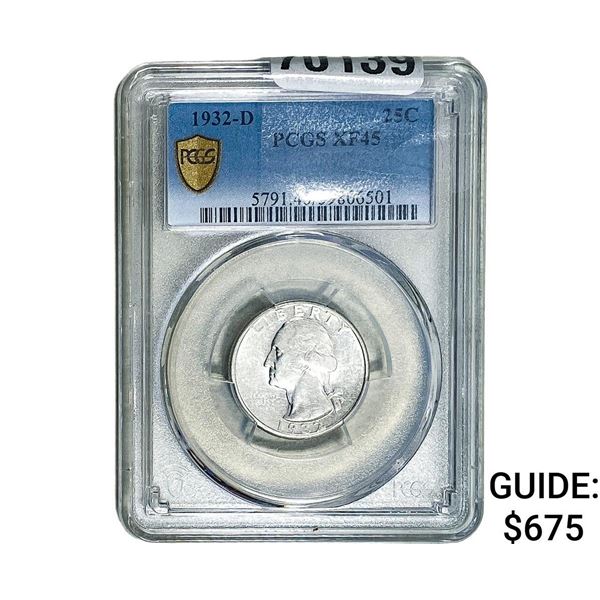 1932-D Washington Silver Quarter PCGS XF45