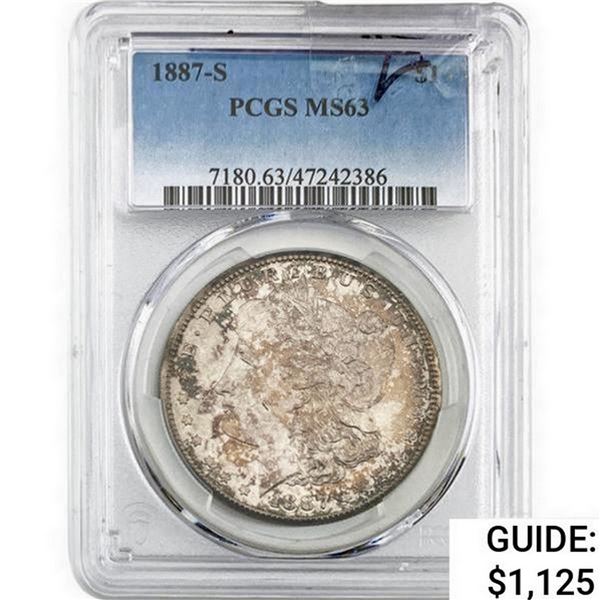 1887-S Morgan Silver Dollar ANACS MS63