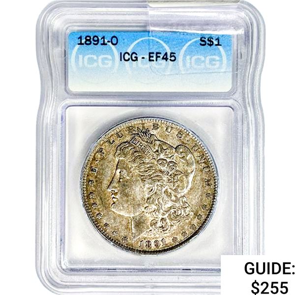 1891-O Morgan Silver Dollar ICG EF45