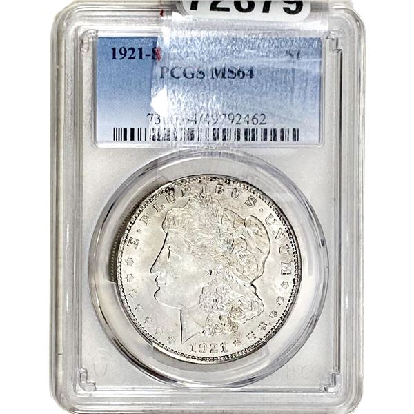 1921-S Morgan Silver Dollar PCGS MS64