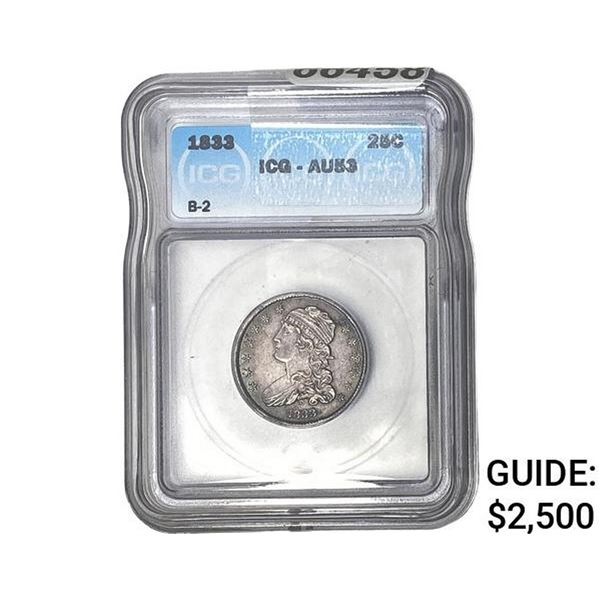 1833 Capped Bust Quarter ICG AU53