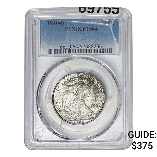 1940-S Walking Liberty Half Dollar PCGS MS64