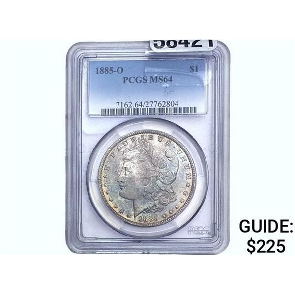 1885-O Morgan Silver Dollar PCGS MS64