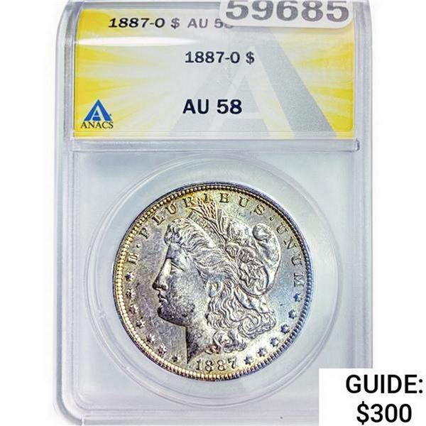 1887-O Morgan Silver Dollar ANACS AU58
