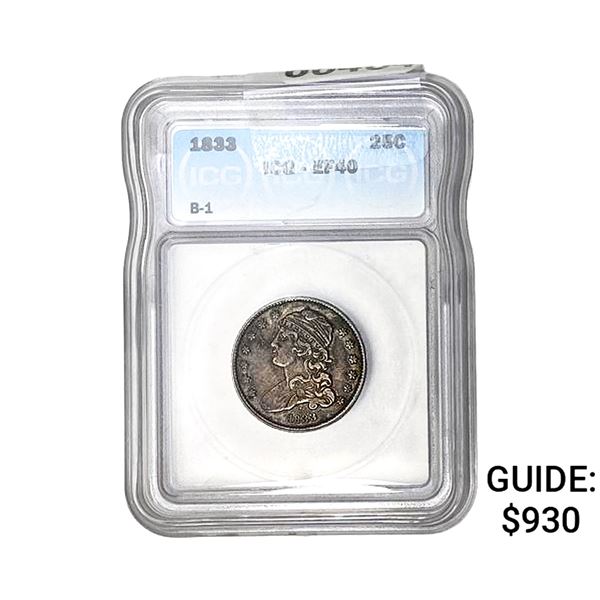 1833 Capped Bust Quarter ICG EF40