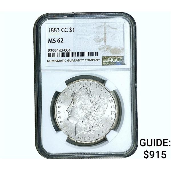 1883-CC Morgan Silver Dollar NGC MS62