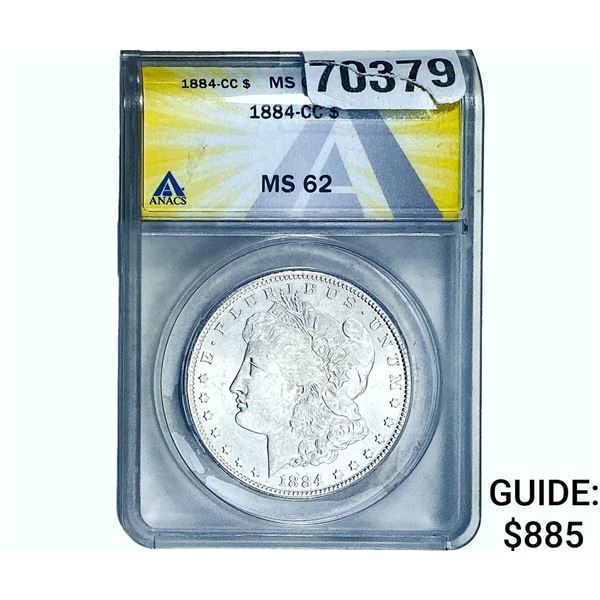 1884-CC Morgan Silver Dollar ANACS MS62