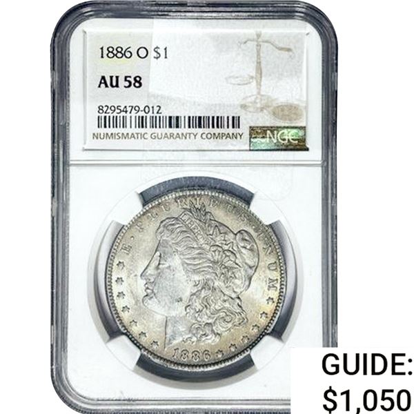 1886-O Morgan Silver Dollar NGC AU58