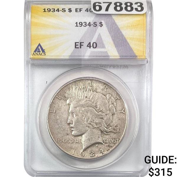 1934-S Silver Peace Dollar ANACS EF40