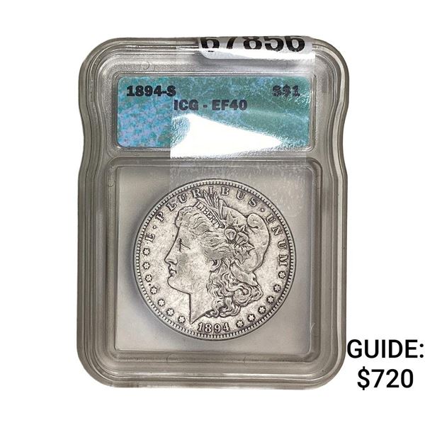 1894-S Morgan Silver Dollar ICG EF40