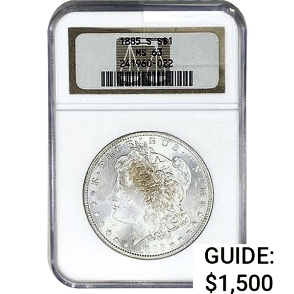 1885-S Morgan Silver Dollar NGC MS63