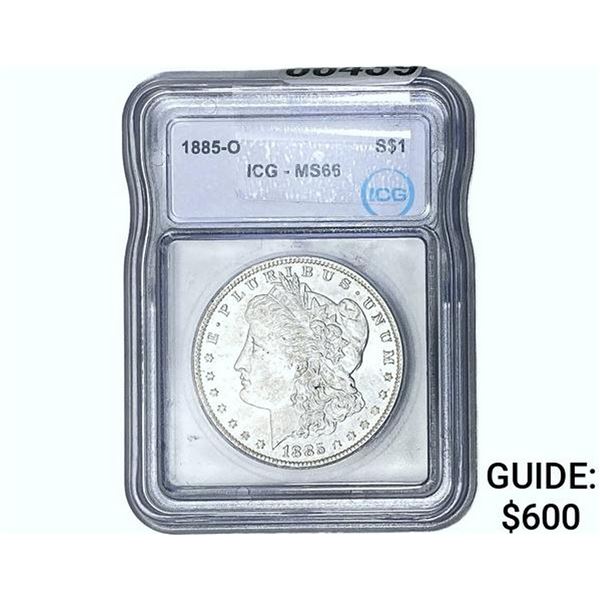1885-O Morgan Silver Dollar ICG MS66